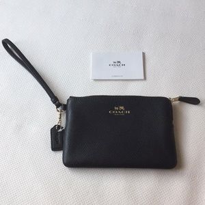 Coach Corner Zipper Wristlet